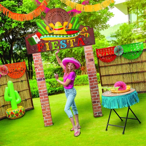 Vista 3 de Hielera inflable de cactus Fiesta (4 pies de alto) Suministros para fiesta del Cinco de Mayo