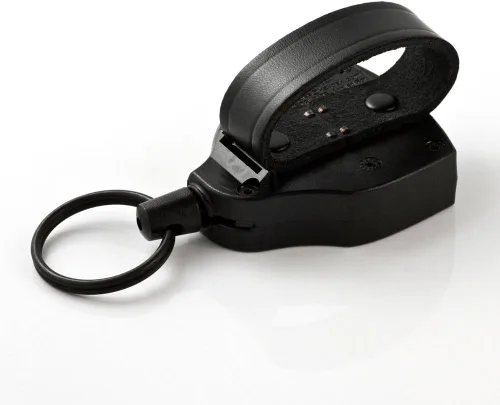 Vista 3 de KEY-BAK SUPER48 - Llavero retráctil con cierre, funda de policarbonato duradera, trabilla de cuero para cinturón y anillo dividido de gran