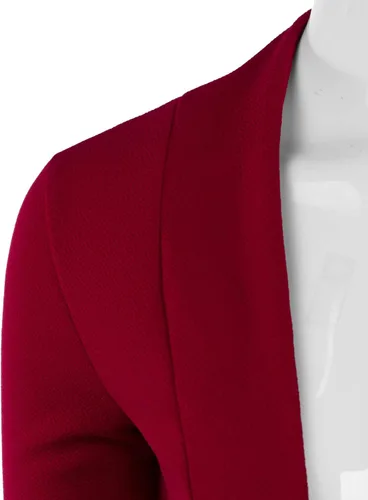 Vista 5 de DOUBLJU Bolero - Chaqueta corta con frente abierto, manga 34, básica, para negocios, casual, para mujer, talla grande