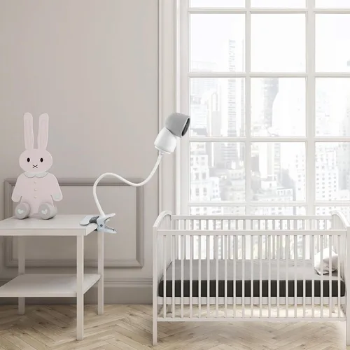 Vista 7 de Soporte de clip para monitor de bebé Arenti sin herramientas ni daños en la pared (blanco)