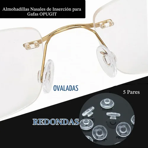 Vista 3 de 5 pares de almohadillas de nariz redondas para empujar, almohadillas de nariz deslizantes para gafas de sol Oval-Large