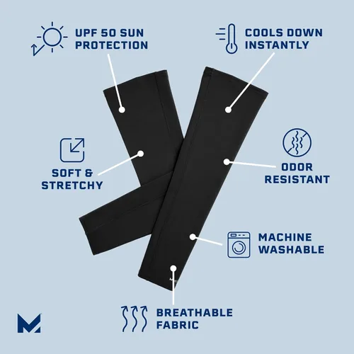 Vista 2 de MISSION Cooling Sun Sleeves - Lightweight, Stretch Fabric - Cools Up to 2 Hours - UPF 50 Sun Protection - Machine Washable