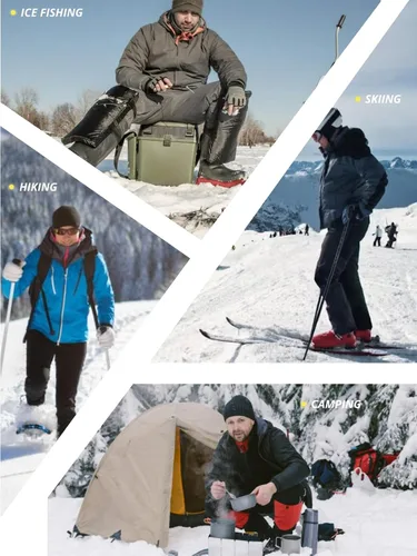 Vista 6 de CAMEL CROWN Chaqueta de Esquí de Invierno para Hombre Abrigos de Nieve de Montaña Impermeable Capucha Desmontable Resistente al Viento Chaquetas