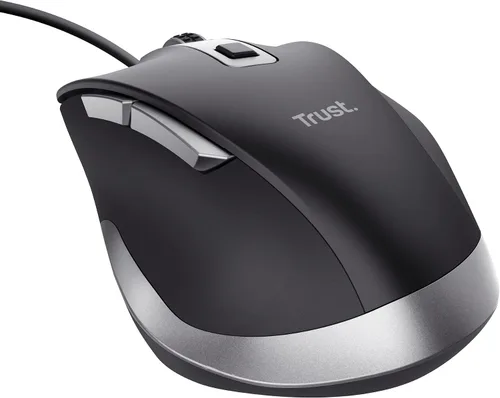 Vista 9 de Trust Fyda - Mouse USB para computadora fabricado con materiales reciclados, 600-5000 DPI, 6 botones, soporte para pulgar, mouse ergonómico