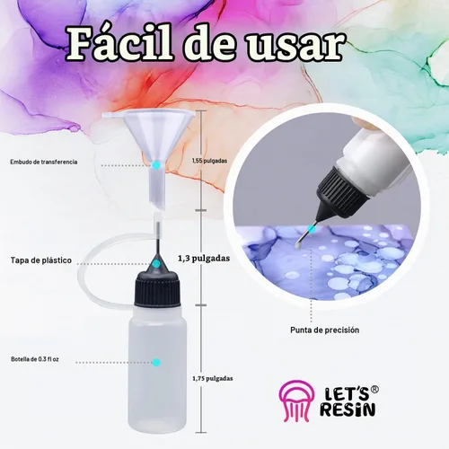 Vista 6 de LET'S RESIN Tinta de alcohol blanco para resina, tinta de alcohol, 2 botellas cada una de 3.5 onzas