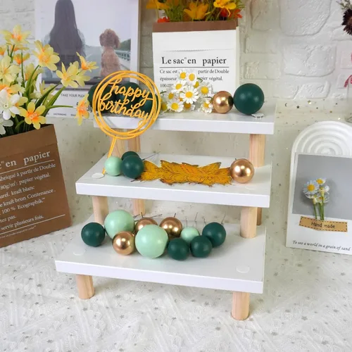 Vista 7 de 41 piezas de bolas verdes para decoración de pastel de mariposa, decoración de pastel de feliz cumpleaños para bodas, suministros de cumpleaños