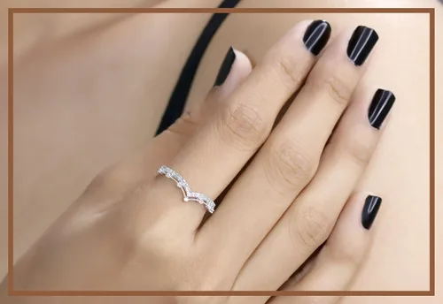 Vista 2 de Dazzlingrock Collection Alianza de boda redonda con cuentas de diamantes blancos para mujer (0.25 ctw, color I-J, claridad I1-I3) en oro, Diamante