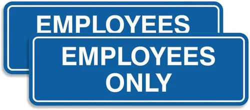 Vista 49 de Letrero estándar de solo empleados - Negro - Pequeño (1 paquete)