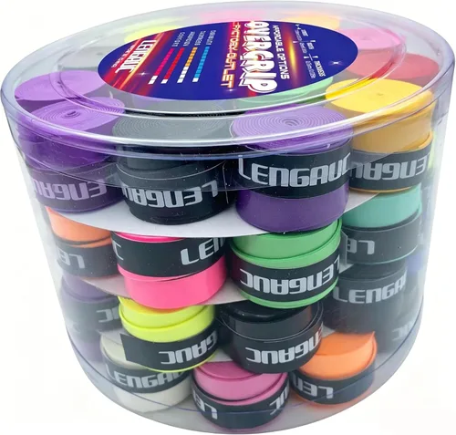 Vista 7 de Tacky Overgrips, para tenis, bádminton, pickleball/remo, paquete de 30/60 unidades, agarre antideslizante y absorbente, colorido, cinta de agarre
