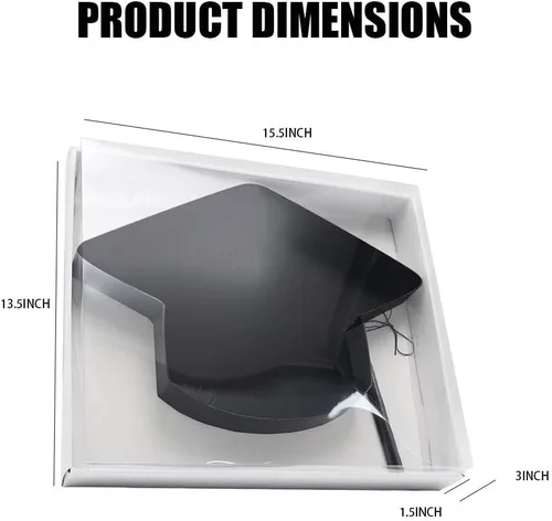 Vista 4 de WENPACK 2025 - Caja de regalo de cartón con forma de tapa transparente (negro, tapa graduada)
