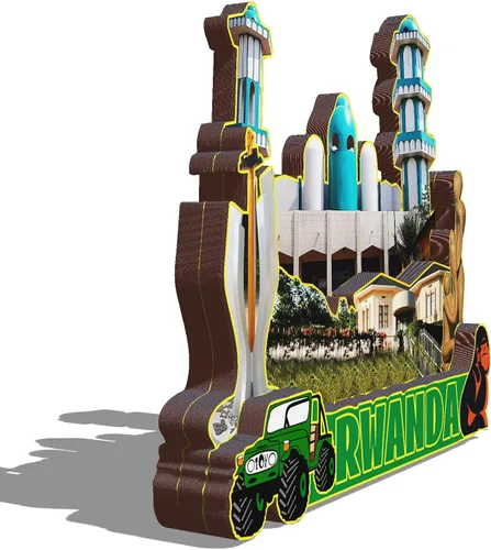 Vista 2 de Imán de madera de África de Ruanda 3D para nevera, recuerdos coleccionables, decoración hecha a mano, artesanías 4