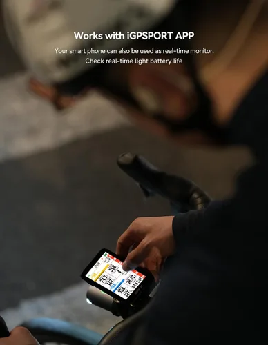 Vista 7 de iGPSPORT SR Mini Luz de Radar para Bicicleta, Distancia de Monitoreo 160M, Vida de Batería 20H, Luz Trasera de Freno Intermitente Impermeable
