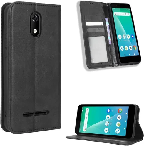 Vista 43 de Funda para BLU Bold N2, funda de piel sintética para BLU Bold N2, funda para BLU Bold N2 5G N0050UU Funda de piel sintética negra Negro