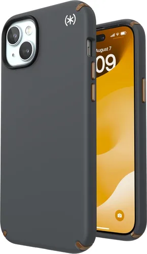 Vista 22 de Speck PRESIDIO2 PRO - Funda para iPhone 17, compatible con MagSafe, funda protectora delgada, color negro/gris pizarra/blanco