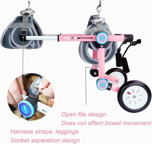 Vista 6 de Dog Wheelchair for Back Legs, Dog Wheelchair, Dog Wheels for Handicapped Hind Legs Pet/Dog Walk, Easy Assemble & Light