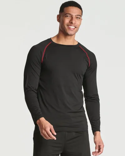 Vista 2 de Real Essentials Paquete de 4 camiseta de compresión de manga larga para hombre para clima frío (disponible en tallas grandes y altas)