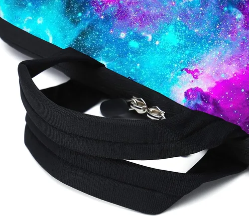Vista 6 de Funda para laptop de 15.6 pulgadas, estuche para chromebook, correa de hombro ajustable con asa, bolsillo para accesorios (Galaxias azules)