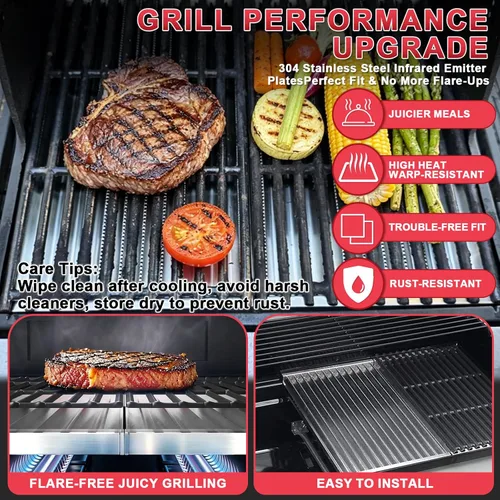 Vista 2 de Placas Emisora de Parrilla G362-2100-W1 para Charbroil Comercial Tru Infrarroja 463642316 463644220 463675016 466642316 463675016P1 Parte