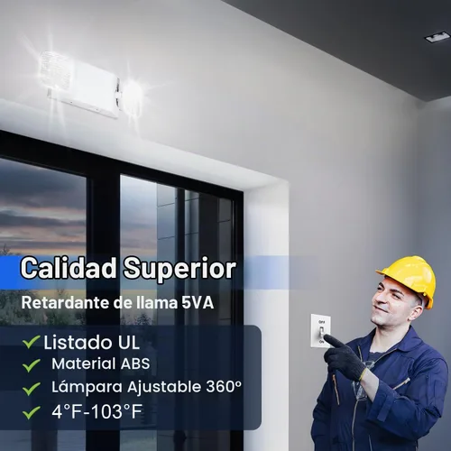 Vista 3 de Luces de emergencia LED con batería de respaldo, certificado UL 924