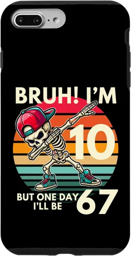 Vista 12 de Bruh I'm 10 But One-Day I'll Be 67 Retro 10th Birthday Kids Case for iPhone 17