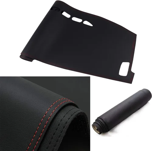 Vista 3 de Cubierta de cuero negro para tablero de automóvil, alfombrilla para salpicadero de automóvil, compatible con Nissan Sentra 2020-2021-2022-2023