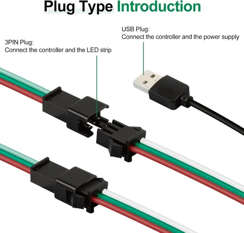 Vista 4 de Controlador USB LED de DC 5V, control remoto inalámbrico de la luz
