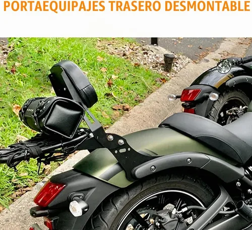 Vista 2 de Respaldo de pasajero desmontable Sissy Bar para Vulcan S650 VN650 EN650 2015-2024 (con portaequipajes)