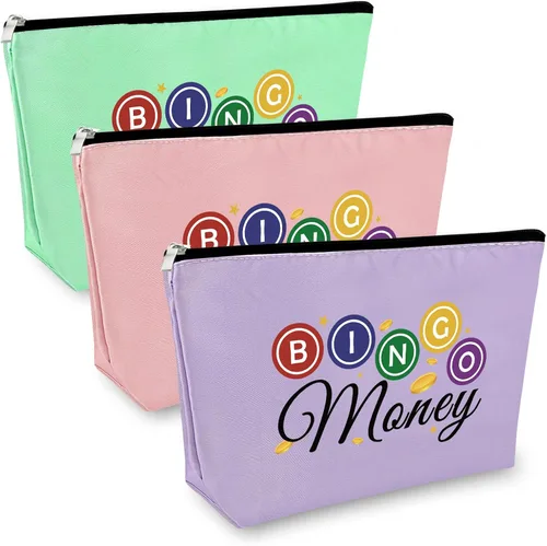 Vista 11 de Sfodiary Bolsa de maquillaje cosmético para amantes del bingo - Regalos de casino para mujeres, Bolsa de maquillaje de regalo para amantes del bingo