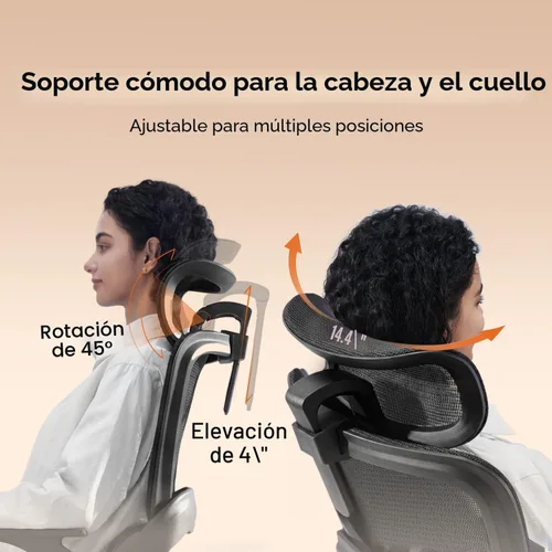 Vista 7 de SIHOO Silla de oficina B100, cómoda silla de oficina ergonómica, silla de computadora con soporte lumbar adaptable y reposacabezas ancho Negro