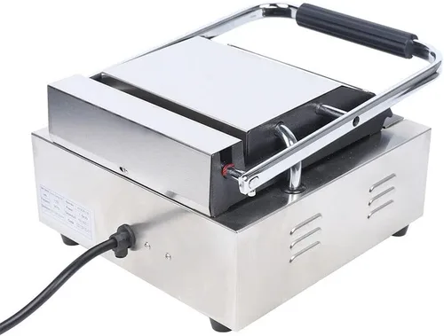 Vista 9 de Parrilla antiadherente comercial Panini Press, tostadora eléctrica comercial de sándwich a la parrilla, sartén para asar interiores, control