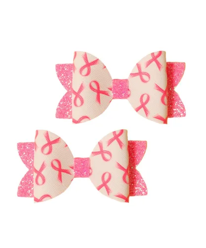 Vista 8 de Pinzas para el cabello con cinta de concientización rosa para el cáncer de mama, lazo rosa BCA02 (C1)