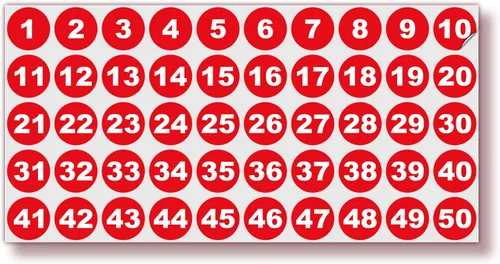 Vista 32 de iSYFIX Calcomanías negras de números consecutivos – 1 a 50, 1 pulgada, 1 juego – Vinilo autoadhesivo de alta calidad ideal para inventario