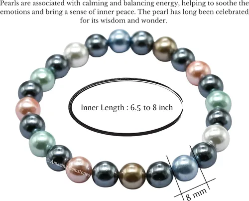 Vista 520 de Amazing Gemstone Pulsera de cristal para mujeres y hombres, pulsera de cristal curativo de protección, pulsera elástica con cuentas de piedras