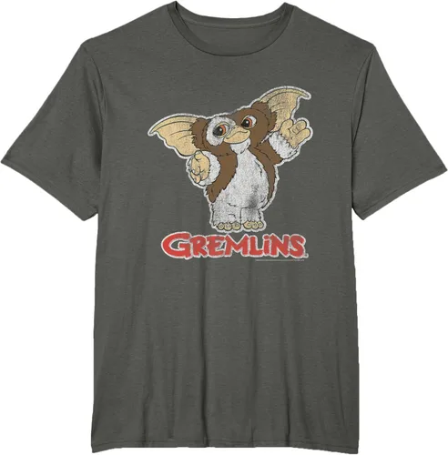 Vista 4 de Gremlins Camiseta Gizmo y Logo, Negro, S