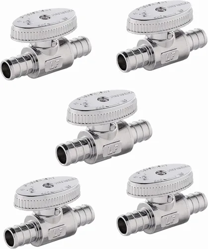 Vista 9 de EFIELD - Válvula de parada de ángulo de giro de 1/4 de 1/4 de pulgada Pex X 1/2 pulgada de latón cromado Pex (VALVE102)
