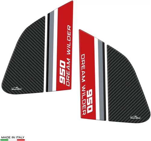 Vista 2 de Resin Bike Calcomanías 3D para motocicleta compatibles con Ducati DesertX 2022-2026. Protectores laterales del tanque contra impactos y arañazos.