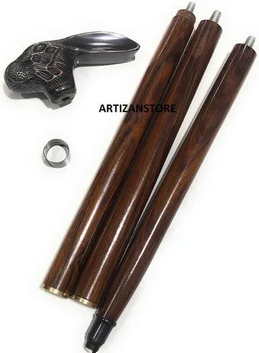 Vista 5 de Bastón antiguo de latón macizo con cabeza de conejo, colección antigua, para manija, estilo náutico, bastón