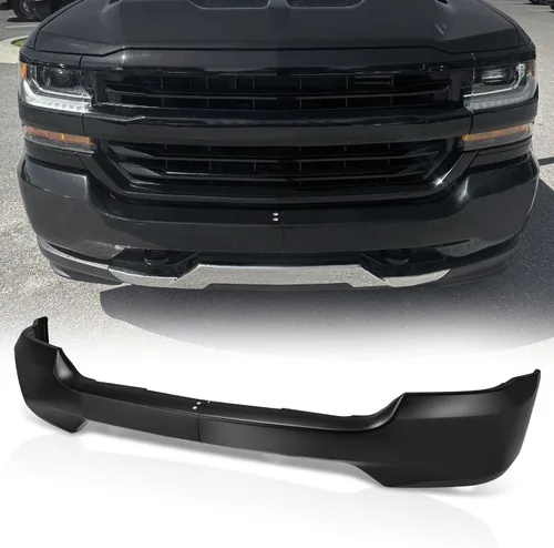 Vista 8 de Auto Dynasty Barra frontal para parachoques compatible con Chevy Silverado 1500 2016 2017 2018, Silverado 1500 LD 2019, con recortes para luces Negro