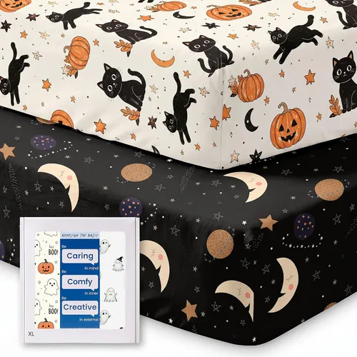 Vista 69 de Sábanas suaves para cuna de niño de alta calidad, sábana bajera para cuna ultra transpirable, sábanas súper elásticas de 28 x 52 x 9 pulgadas