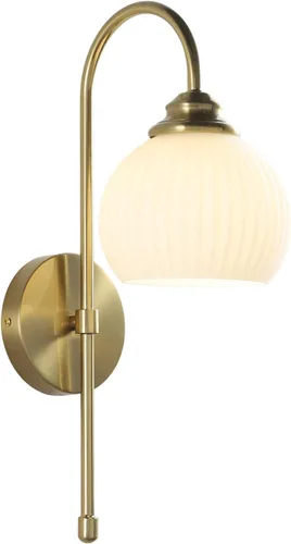 Vista 12 de KCO Lighting - Lámpara de pared vintage con globo de vidrio verde y brazo de latón cepillado - Aplique de globo grande, acabado dorado - Lámpara