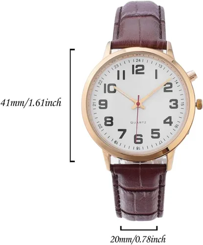 Vista 2 de Relojes parlantes para personas mayores, unisex, hombres y mujeres, sonido fuerte para personas con discapacidad visual, correa de reloj de cuero