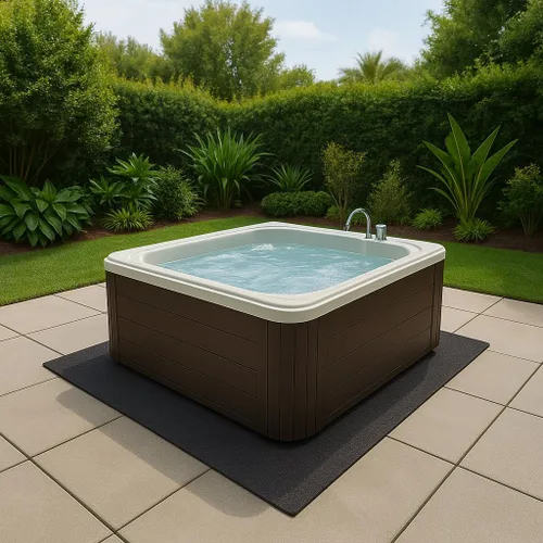Vista 4 de Tapete extra grande para bañera de hidromasaje de 100 x 100 pulgadas para bañera inflable de spa perezoso, almohadilla para bañera de hidromasaje
