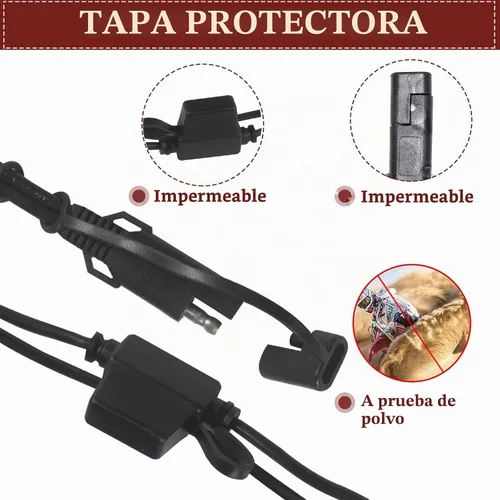 Vista 5 de [1 paquete] Arnés de terminal de anillo tórico Sae de 2 pies – Cable de terminal de anillo de ojal Sae 16awg Cable de extensión de cargador