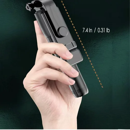 Vista 7 de Trípode de teléfono de 28 pulgadas y trípode de viaje para selfies de iPhone, con soporte para teléfono con rotación de 360° Selfie Stick extensible