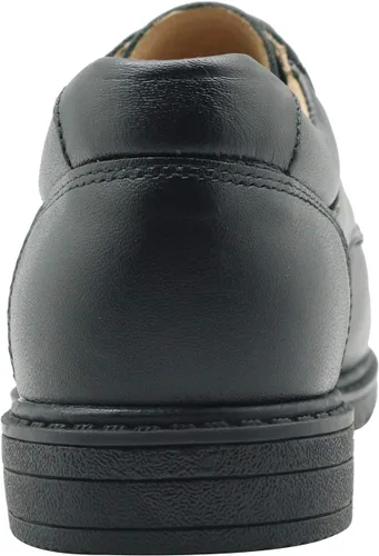 Vista 5 de AHANNIE - Zapatos de vestir clásicos de piel para niños con cordones negros para niños (niño pequeñoniño grande)