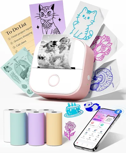 Vista 13 de Memoking Mini impresora - impresora adhesiva T02 máquina sin tinta del Negro