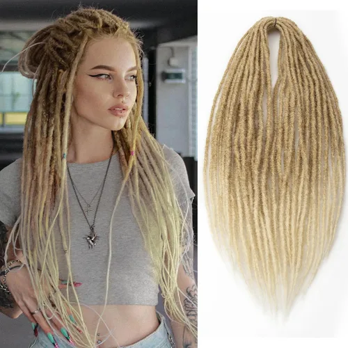Vista 9 de 20 hebras de 24 pulgadas, extensiones de rastas color burdeos, rastas de cabello de ganchillo para mujer, hechas a mano, suaves, trenzas de cabello