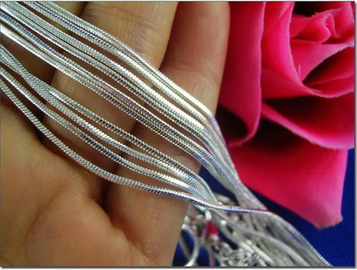 Vista 4 de Wholesale Lots - Collar unisex de plata de ley 925 con cadena de serpiente, accesorios de joyería para bricolaje, Metal