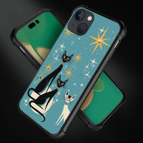 Vista 4 de Compatible con iPhone 13 Mini, diseño de H Art Cat Pattern, H Funda protectora de TPU resistente a arañazos y golpes para iPhone 13 Mini de 5.4