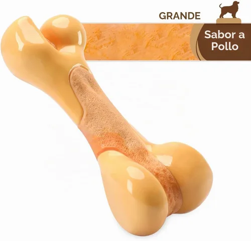 Vista 4 de Tikaton Juguetes masticables indestructibles para perros para masticadores agresivos, sabor a pollo, juguetes masticables duraderos para dentición